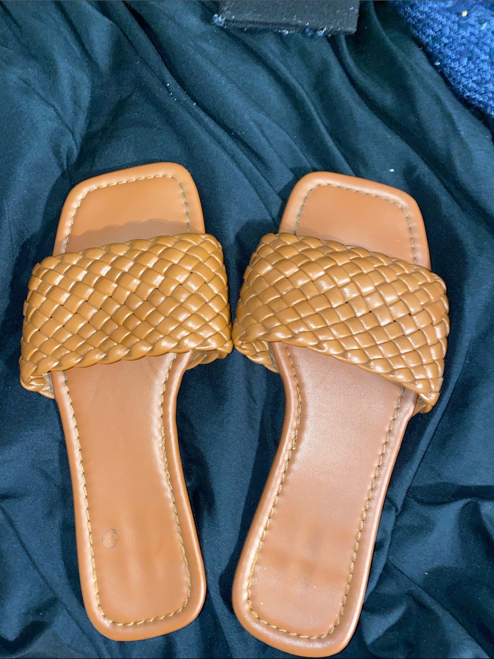 SHEIN Woven Slide Sandals - Brown